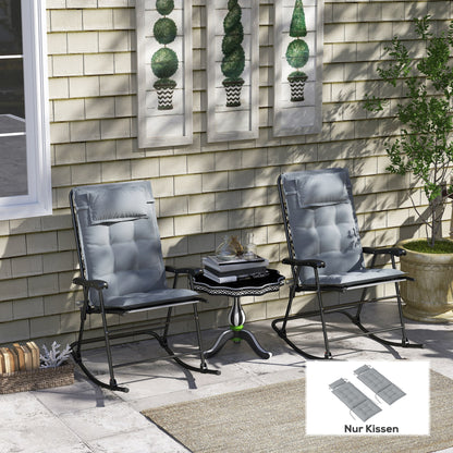 Outsunny 2er Set Auflage für Sonnenliege Wasserabweisend Liegenauflage für Gartenliege Polsterauflage 50x116x5 cm, Hellgrau