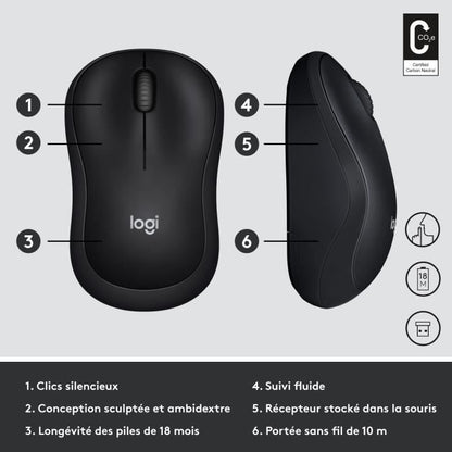 LOGITECH M220 Silent Silent Mouse - Wireless - Gray / Black
