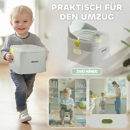 AIYAPLAY Kinder-Töpfchen, 3-in-1, abnehmbarer Aufsatz, Kunstleder-Sitzpolster, max. 50 kg, Grau