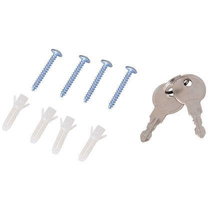 HOMCOM Medizinschrank aus Stahl Arzneischrank zur Medikamenten-Aufbewahrung, Abschließbar Apothekerschrank mit 4 Fächer, Glastür, 60 x 30 x 12 cm, Rot