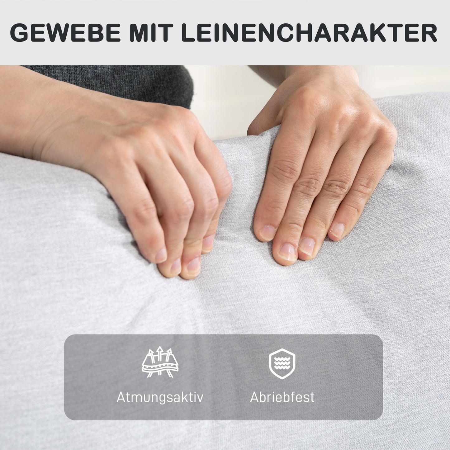 HOMCOM Verstellbarer Relaxsessel mit Fußstütze, Moderner Polstersessel, Hellgrau