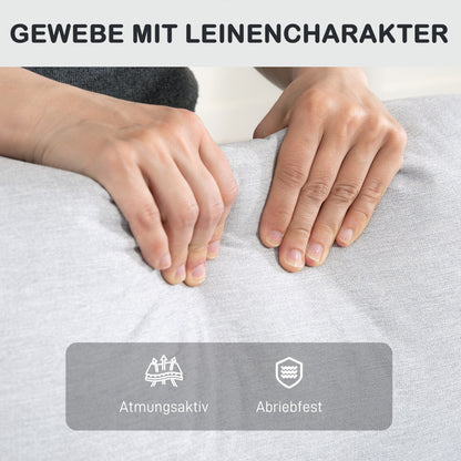 HOMCOM Verstellbarer Relaxsessel mit Fußstütze, Moderner Polstersessel, Hellgrau