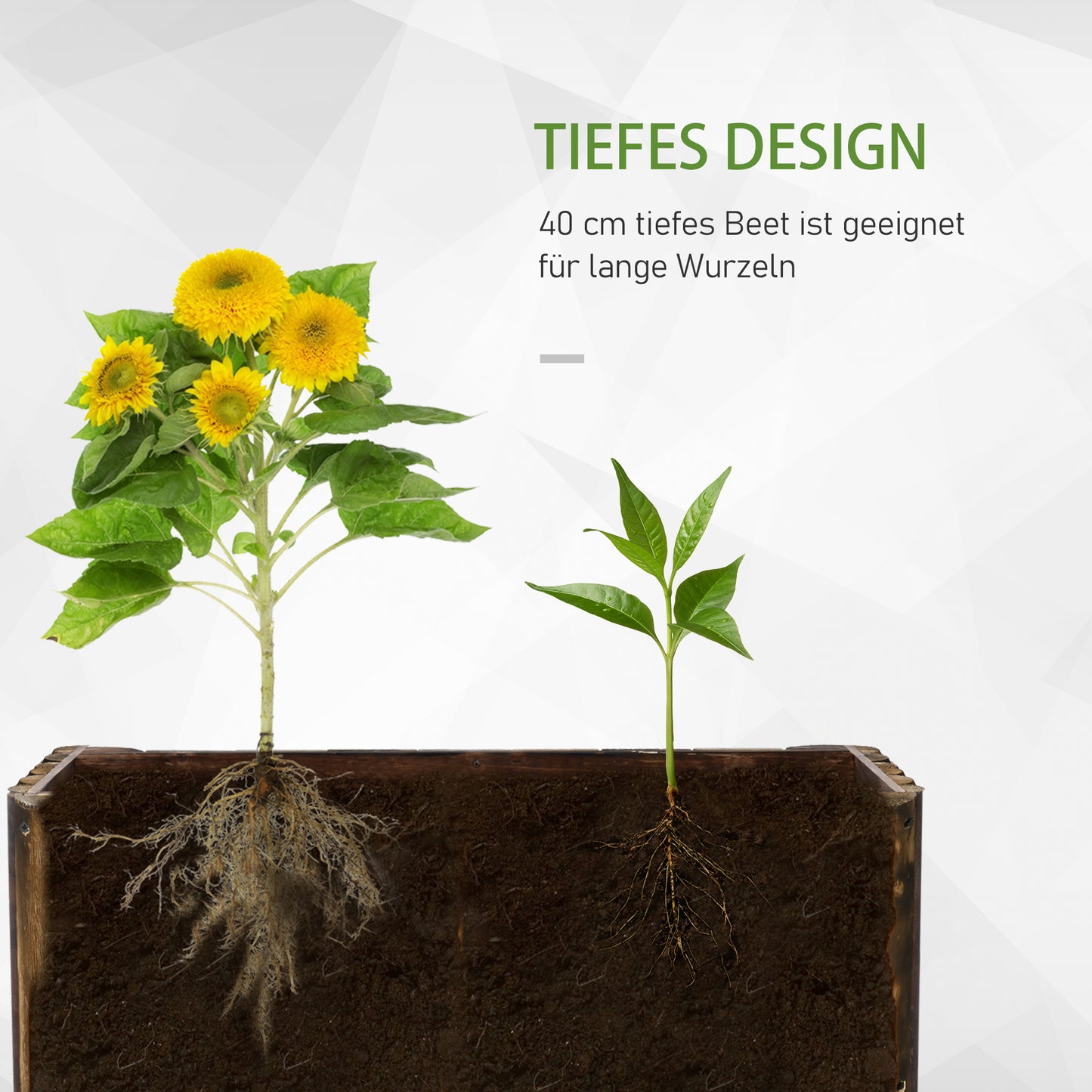 Outsunny Hochbeet Pflanzkasten Kräuterbeet Pflanzbeet Gemüse Blumenbeet Blumenkasten, Tannenholz 100x38,5x40 cm