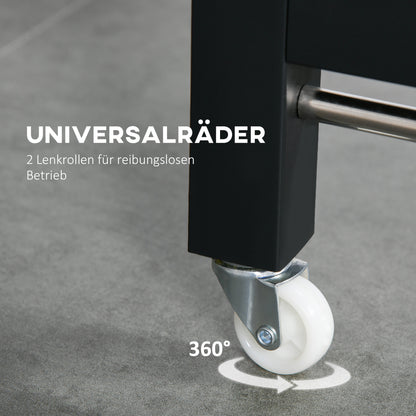 HOMCOM Faltbarer Esstisch, Industrieller Tisch, klappbar, aus Metall und Holz, platzsparend, Braun