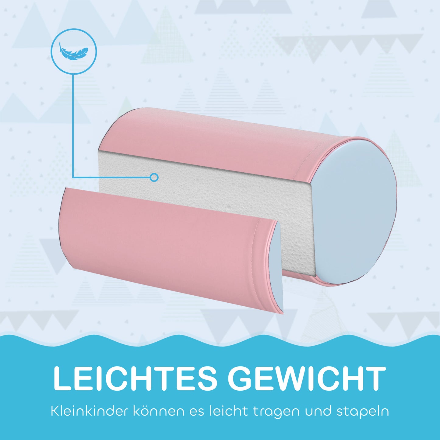 HOMCOM Softbausteine, 5er-Set Schaumstoff-Bausteine für Kinder im Alter von 1-3 Jahren, Kunstleder, Mehrfarbig