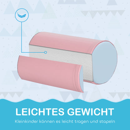 HOMCOM Softbausteine, 5er-Set Schaumstoff-Bausteine für Kinder im Alter von 1-3 Jahren, Kunstleder, Mehrfarbig