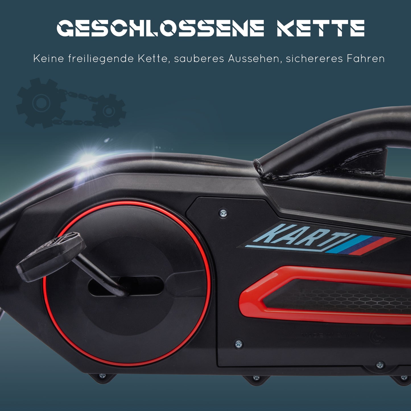 HOMCOM Go Kart Pedal Go Kart Rückwärts-uns Vorwärtsgang, für Kinder von 3 bis 8 Jahren, Rot