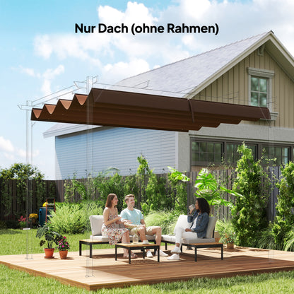 Outsunny Ersatzdach für 2,85 x 2 m Gartenpavillon, ausziehbar, einfache Montage, Polyester, Kaffee