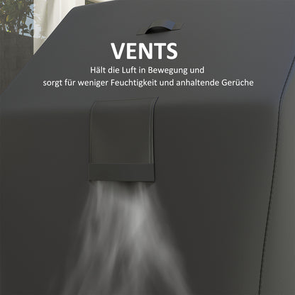 Outsunny Grillabdeckung BBQ Abdeckung Abdeckhaube mit Klettverschlüssen Schwarz, 147 x 61 x 122cm