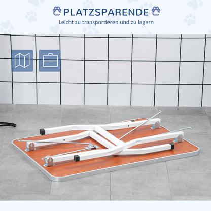 PawHut Haustierpflegetisch Haustier Trimmtisch Hunde Schertisch mit Schlingen Hundepflegetisch für Haushaltsbaden Haartrocken och Haarschneiden höhenverstellbar Schwarz