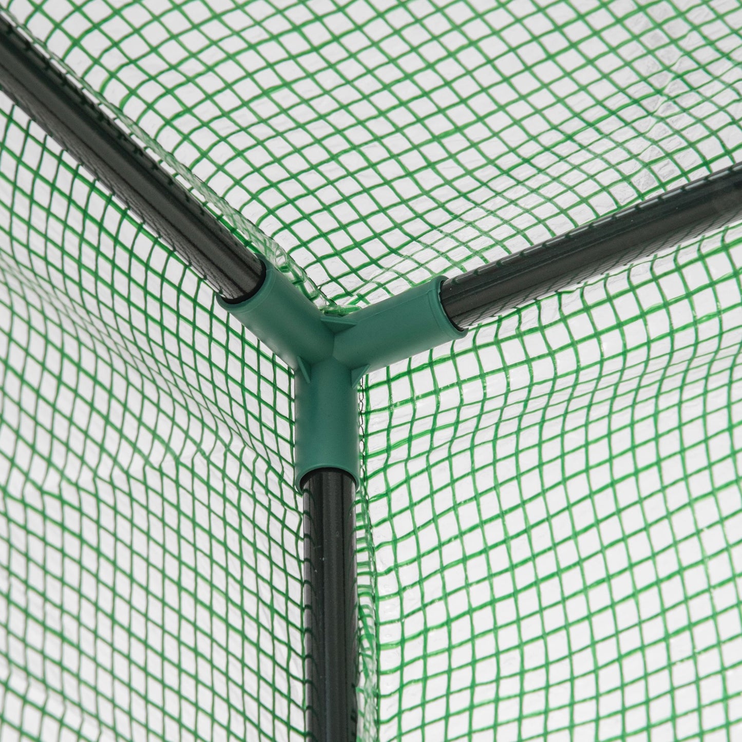 Outsunny Gewächshaus mit Tür, vinterfest Foliengewächshaus aus Stahl, Treibhaus für Balkon, Garten, Tomatenhaus 100x50x150cm, Tomatengewächshaus für Tomaten, Gemüse, Blumen, Pflanzen, Grün