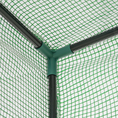 Outsunny Gewächshaus mit Tür, vinterfest Foliengewächshaus aus Stahl, Treibhaus für Balkon, Garten, Tomatenhaus 100x50x150cm, Tomatengewächshaus für Tomaten, Gemüse, Blumen, Pflanzen, Grün