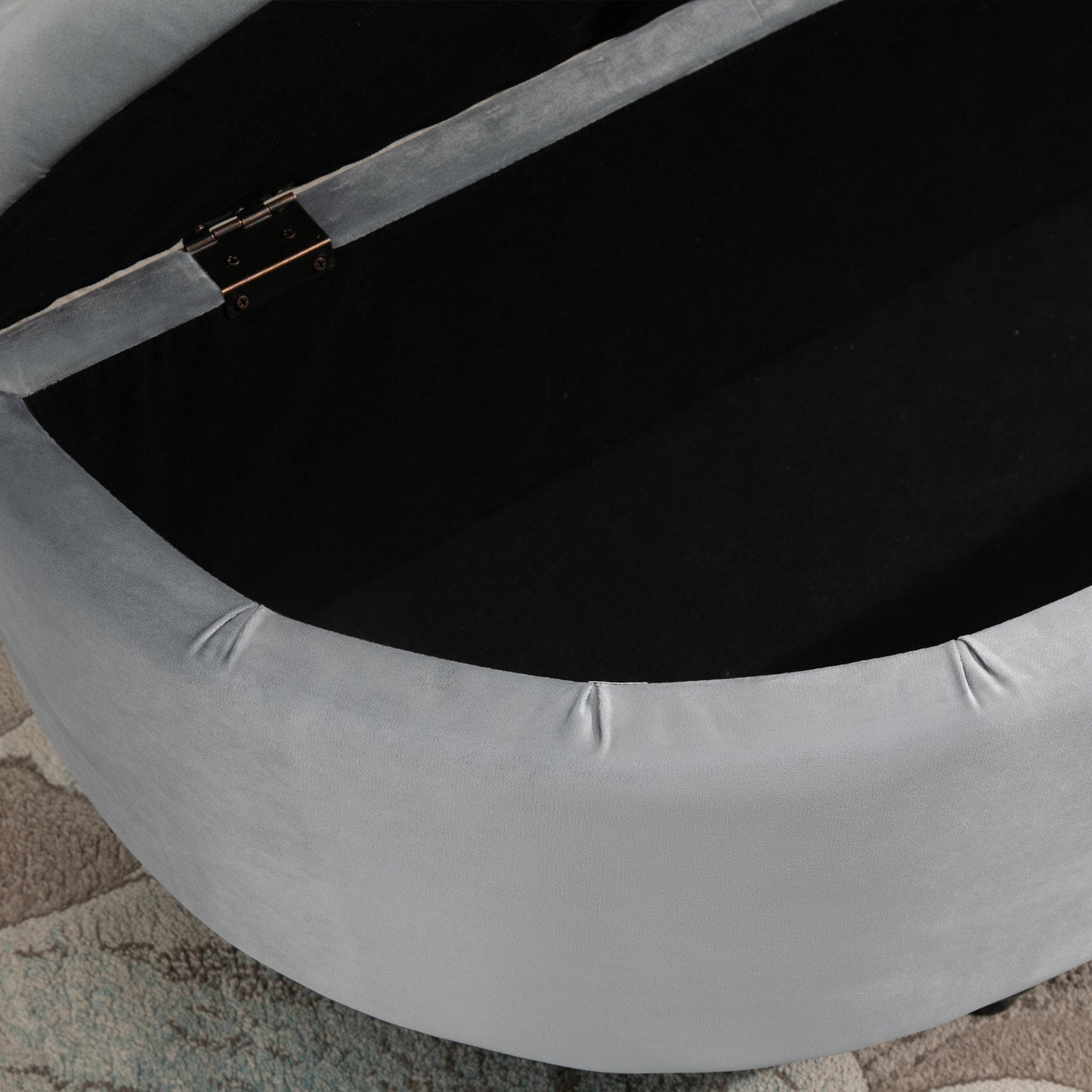 HOMCOM Sitzbank mit Stauraum Polsterbank mit Samtoptik, geöffnetem Deckel Sitztruhe mit Holzbeine, Truhenbank für Wohnzimmer Flur Schlafzimmer 120 x 46 x 42 cm, Grau