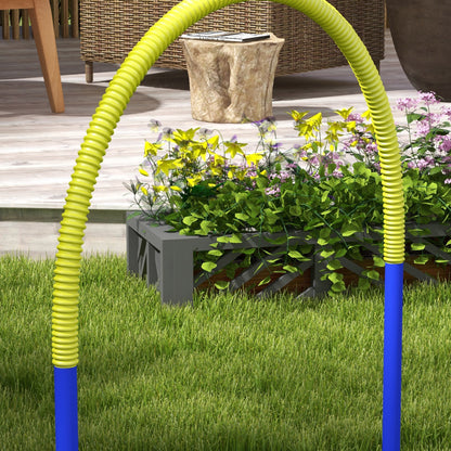 PawHut Agility-Set för Hunde, Hundetraining, 4 Bögen, für Einsteiger, mit Tragetasche, blau+gelb, 88 x 64 x 95cm