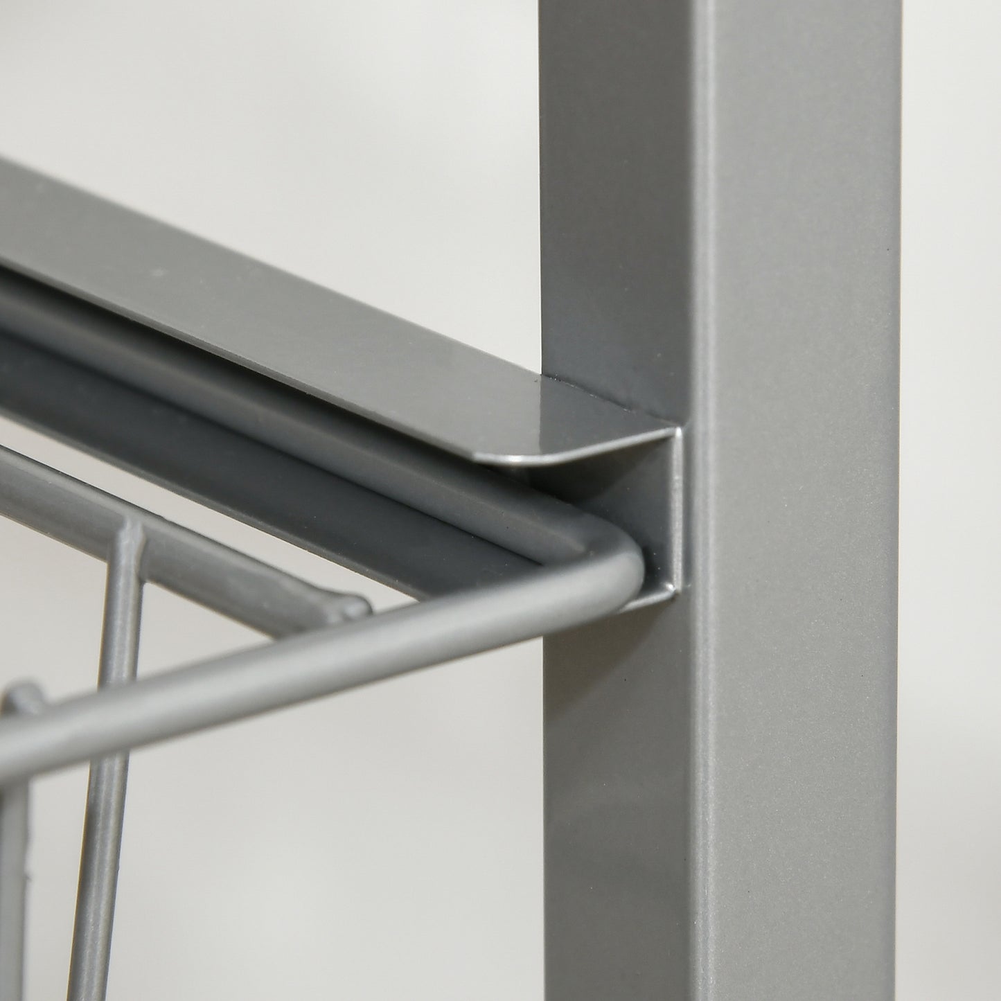 HOMCOM Küchenwagen Rollwagen mit 4 Ebenen Küchenregal mit Metallkörben, Allzweckwagen auf Rollen, Aufbewahrungswagen für Küche Bad Büro Wohnzimmer Silber