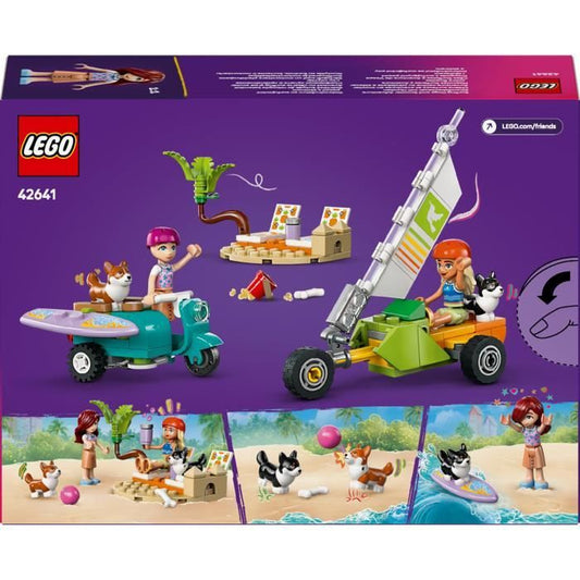 LEGO Friends 42641 Surfing Dogs and Scooter Adventures - Interactive Toy with Corgis