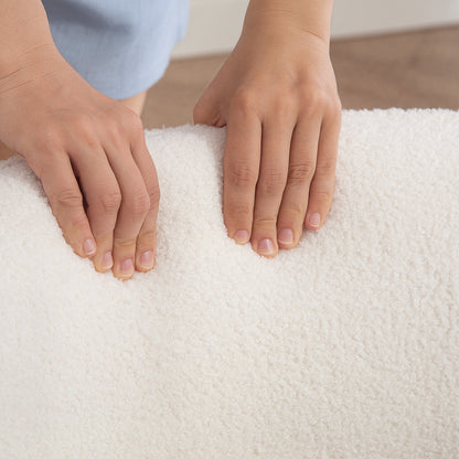 HOMCOM Moderner Polstersessel, Fleece-Bezug, Akzentstuhl, Armlehnstuhl mit Holzbeinen, Metallrahmen, Weiß