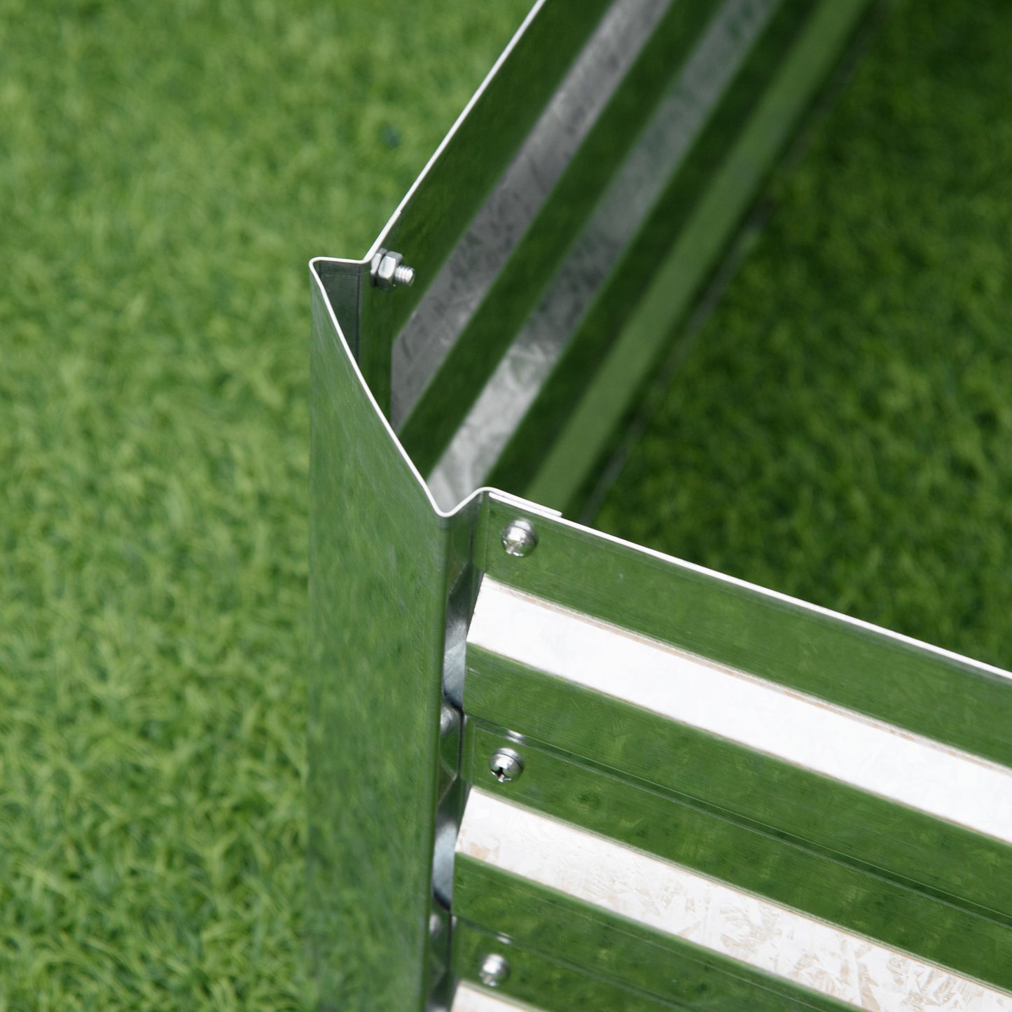 Outsunny Hochbeet aus verzinktem Stahl Gartenbeet Pflanzkasten für Garten Blumenkasten Blumenkübel Silber 120 x 90 x 30 cm