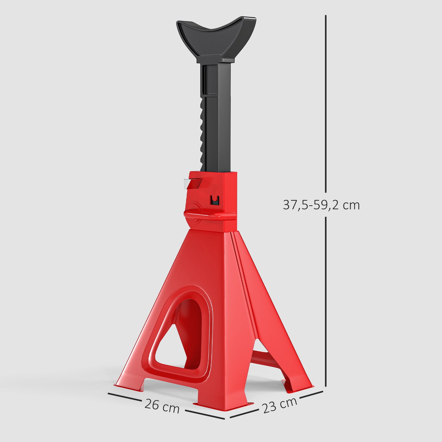 HOMCOM Unterstellbock 6 Tonnen Traglast 2 Stück Stützbock inkl 2 Sicherungssplint Höhenverstellbar Rot