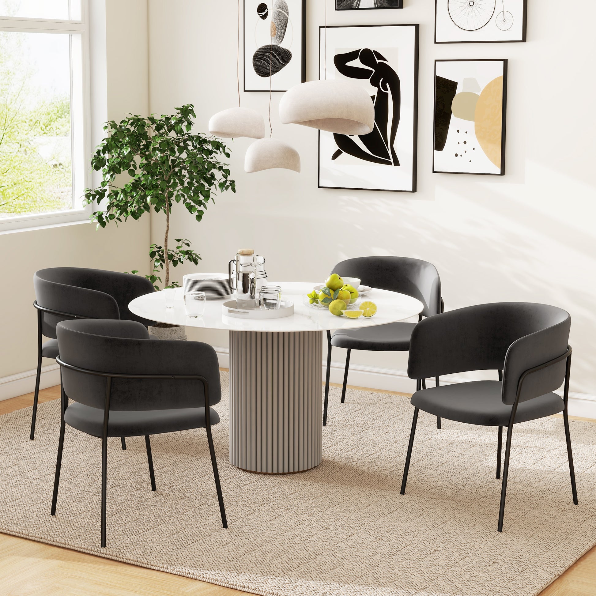 HOMCOM Polsterstuhl, modern und komfortabel, 57x53x73cm, Grau