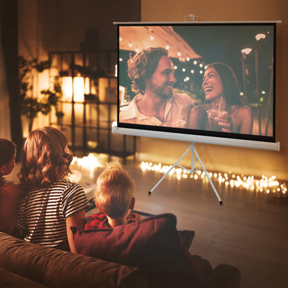 HOMCOM Beamer Leinwand mit Stativ 186 x 105 cm 84 Zoll 16:9 HD 4K Rollo-Leinwand