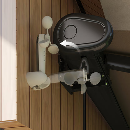 Outsunny Sonnensensor Elektrischer Windsensor Wetterstation Außensensor Windwächter 22 x 11 x 9 cm Weiß