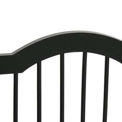 PawHut Absperrgitter Hund 3-teilig, 154,5 x 61 cm Faltbar Hundegitter mit Tür, Türschutzgitter med 2 Stützfüßen, Freistehend Treppengitter für Küche, Flur, Schwarz