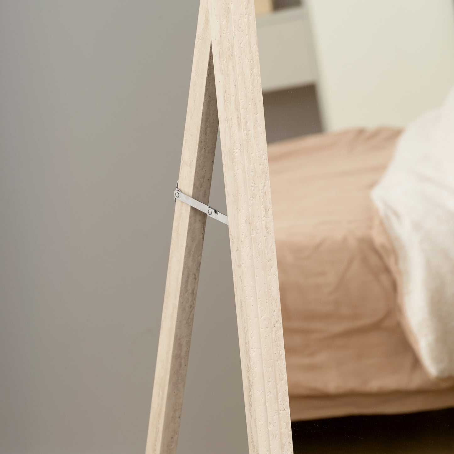 HOMCOM 160 x 50 cm Ganzkörperspiegel, vielseitig verwendbar, rechteckiges Design mit Rahmen, Weiß