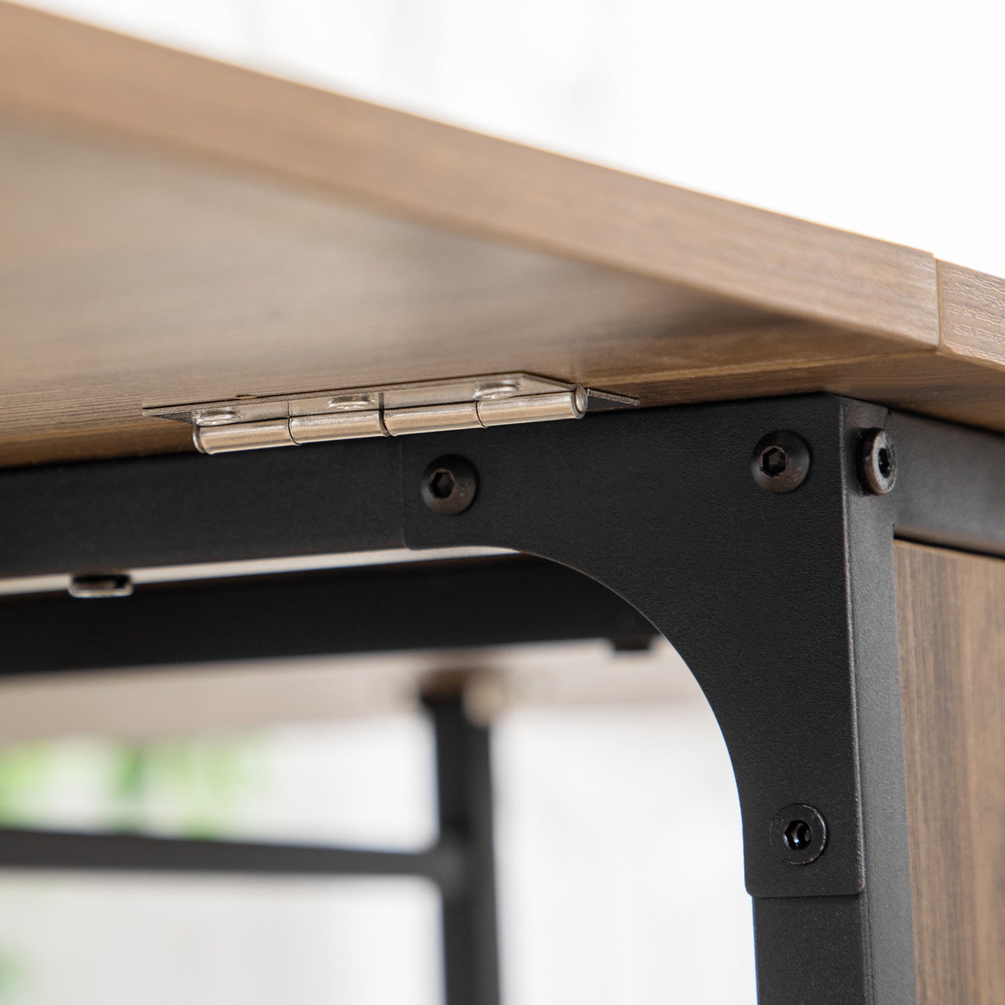 HOMCOM Mobiler Klapptisch Klapptisch, 2 klappbare Flächen, 130 cm x 80 cm x 74 cm, Braun