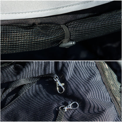 PawHut Haustierwagen, Sicherheitsleinen, Netzfenster, 76L x 44B x 103H cm, Dunkelblau