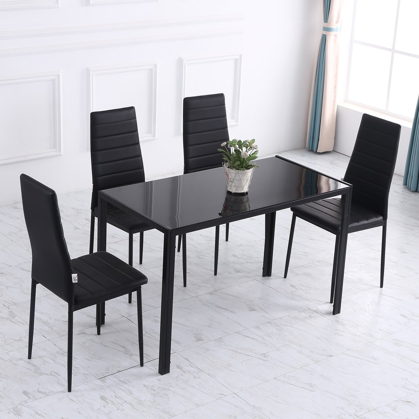 HOMCOM Esstisch Küchentisch großer Tisch, modernes Design, 120 cm x 60 cm x 75 cm, Schwarz