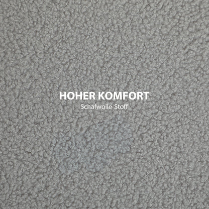 HOMCOM Hocker Polsterhocker, Teddyfleece, versteckter Stauraum, umkehrbarer Deckel, 56 cm x 56 cm x 42 cm, Grau