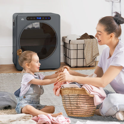 HOMCOM Wäschetrockner, 6 Programme, 40-60℃, 3 kg Kapazität, kompakt, Touch-Bedienung, Grau