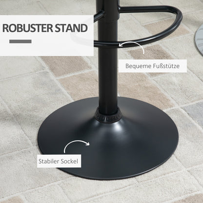 HOMCOM 2-er-Set Barhocker Retrodesign 47 cm x 51,5 cm x 89-109 cm Schwarz