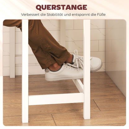 HOMCOM Bartisch, Eichenoptik, kompakt, Platz für 2 Personen, Naturholz+Weiß