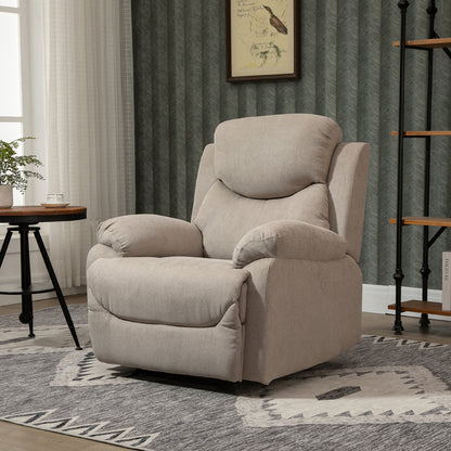 HOMCOM Relaxsessel Einzelsofa Liege 150° neigbarer Fernsehsessel Liegesessel TV-Sessel mit Schlaffunktion für Wohnzimmer Leinen Beige 93 x 88 x 102 cm