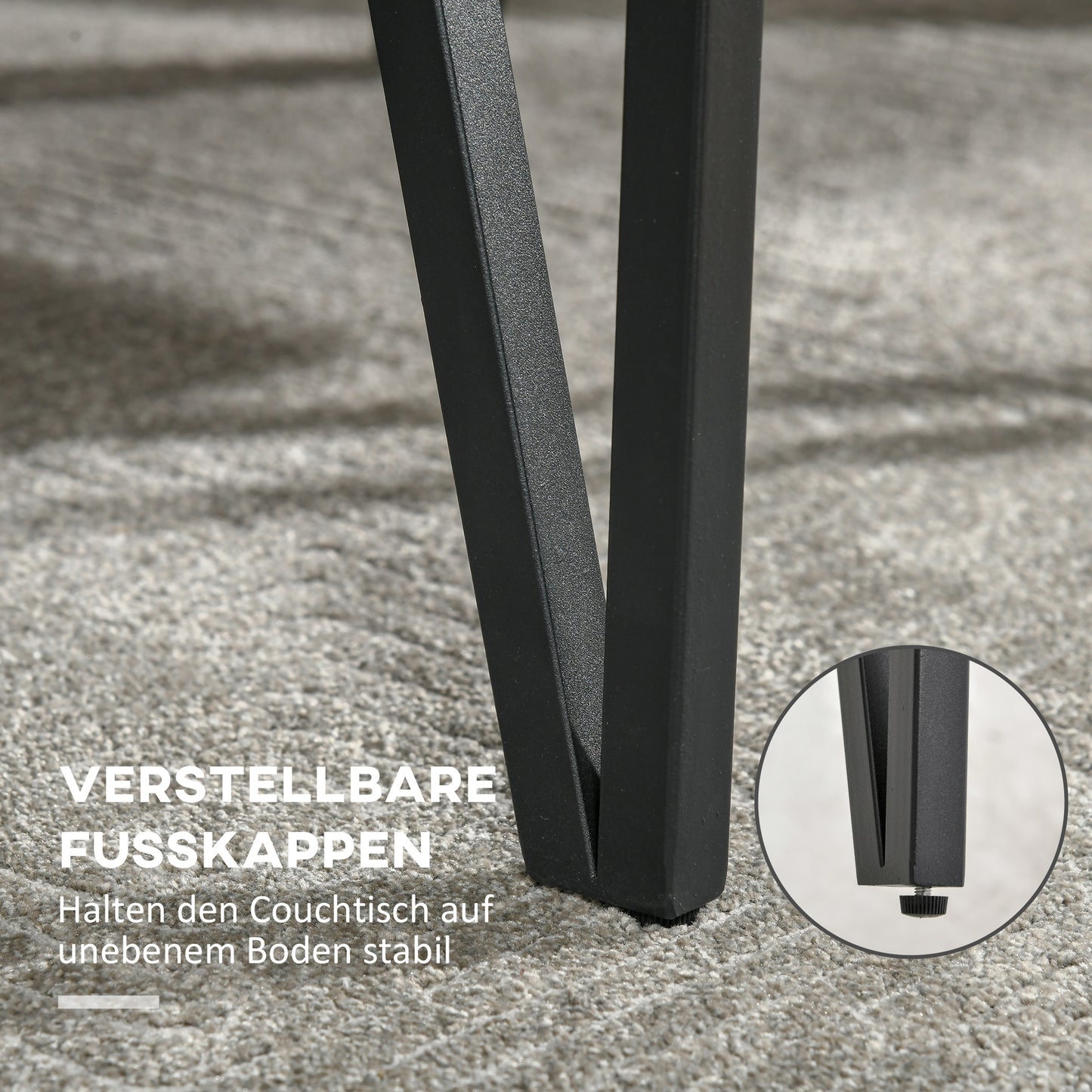 HOMCOM Couchtisch im Industriedesign 105 cm x 60 cm x 42 cm Schwarz + Braun