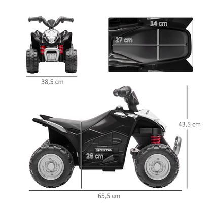 AIYAPLAY Elektroquad, Kinderquad, 2,8 km/h, LED-Scheinwerfer, für 1,5-3 Jahre, schwarz, 65,5 x 38,5 x 43,5cm