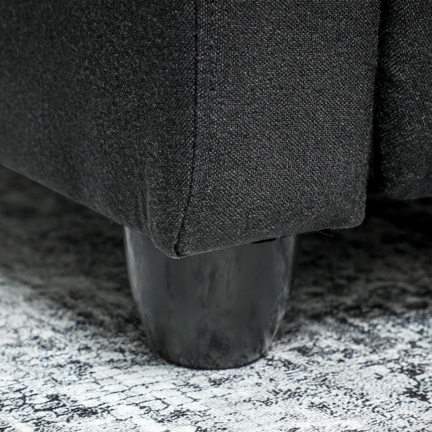 HOMCOM Relaxsessel, verstellbar 135°, ausziehbare Fußstütze, gepolsterte Lehnen, Leinen-Polyester, Schwarz