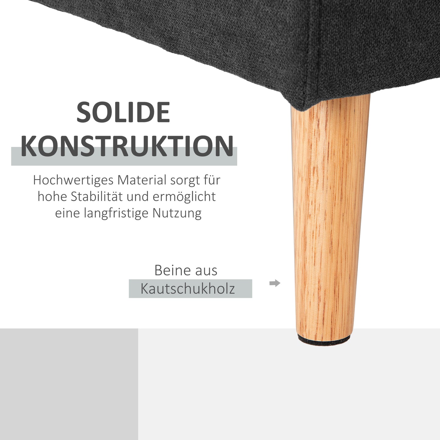 HOMCOM 3-Sitzer-Sofa Sofa Couch Ecksofa, mit Chaiselongue, Knopfheftung, 193 x136 x 85 cm, Schwarz