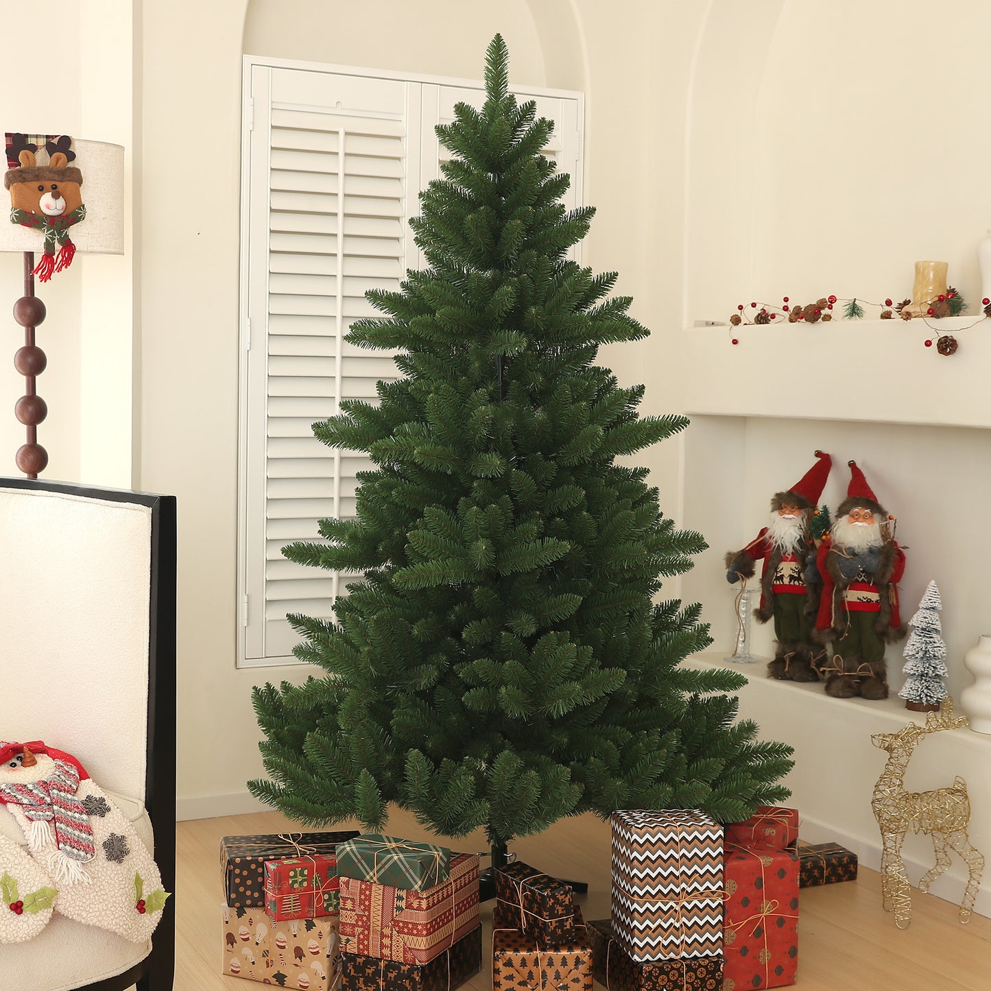 HOMCOM Weihnachtsbaum, Nordmanntanne, naturgetreu, breit & üppig, 180 x Φ120 cm, Grün