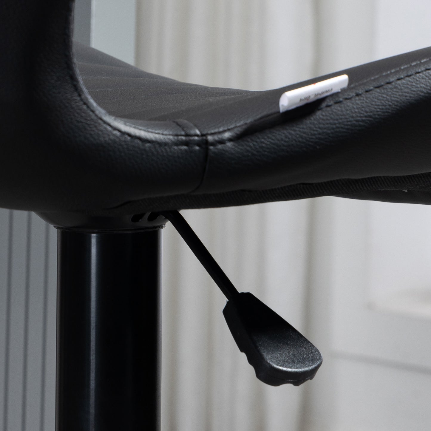 HOMCOM Barhocker Barstuhl 2-er Set höhenverstellbar 48,5 x 55,5 x 90-110 cm Kunstleder+Stahl Schwarz