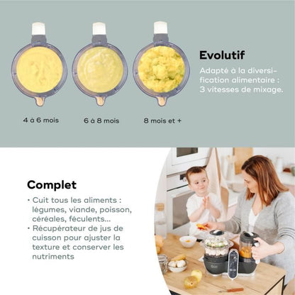BABYMOOV Nutribaby Baby Food Robot (+) Industrial Gray