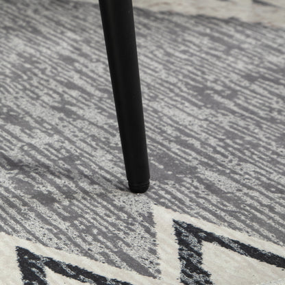 HOMCOM Hocker, Fußstütze, gepolsterter Sitz, Kaschmir-Optik, Stahlbeine, 42 x 42 x 44 cm, Dunkelgrau