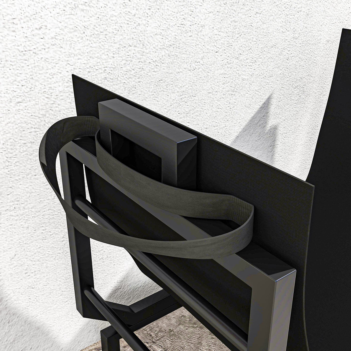 Outsunny Kaminholzregal för inomhus 53 x 33 x 43 cm Brennholzregal med Tragetasche Metall Schwarz