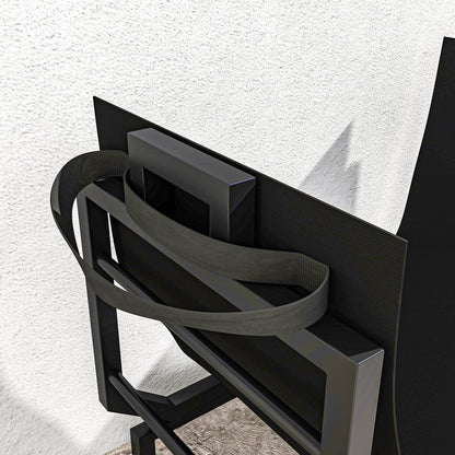 Outsunny Kaminholzregal för inomhus 53 x 33 x 43 cm Brennholzregal med Tragetasche Metall Schwarz