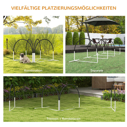 PawHut Hunde-Agility-Set Hundetrainingszubehör Agility-Set, 4 Teile, 89 x 69 x 99 cm, Weiß + Schwarz