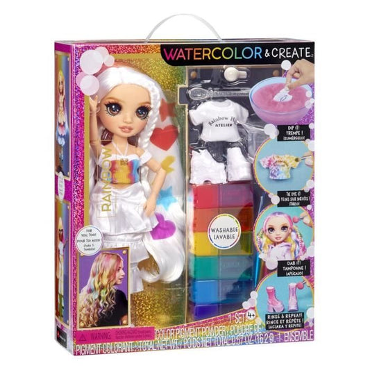 Rainbow High - Water Color - 1 mannequin doll (Violet) of 27cm - 2 outfits and accessories to personalize - Color your hair