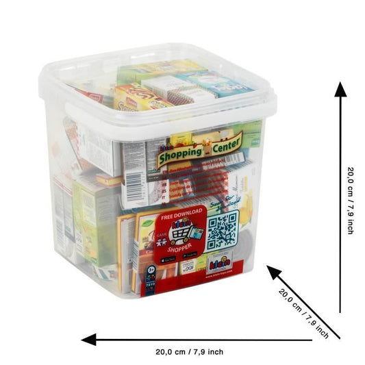 Large storage box lined with dummy food boxes with known brands and in French - Klein - 7210