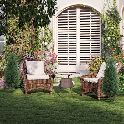 HOMCOM 2er-Set Kunstpflanzen, künstliche Zypressen mit je 831 Blättern, vielseitig, Grün